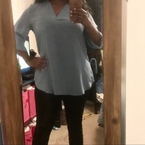 Sky Blue Flowy Blouse